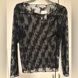 Black Lace Women Top